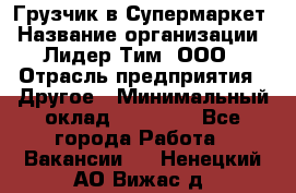 Грузчик в Супермаркет › Название организации ­ Лидер Тим, ООО › Отрасль предприятия ­ Другое › Минимальный оклад ­ 19 000 - Все города Работа » Вакансии   . Ненецкий АО,Вижас д.